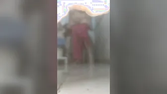 Spying On Friend's Mom Bathing Naked Caught Under Door