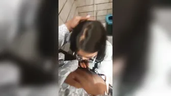 Horny GF Giving Her First Ever Blowjob On Camera