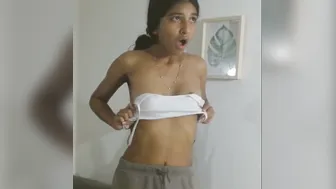 Round Tit Girl Stripping Naked Making Her Own Homemade Video