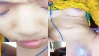 Wet Pussy Gf Rubbing Herself During Naughty Video Call Session
