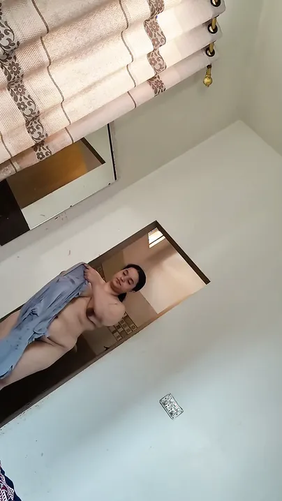 Chubby Wife Caught Getting Dressed After Steamy Bath Time