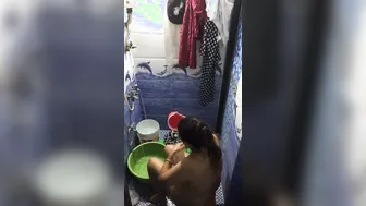 Sexy Bhabhi Bathing Caught By Neighbor Filming Her Secretly