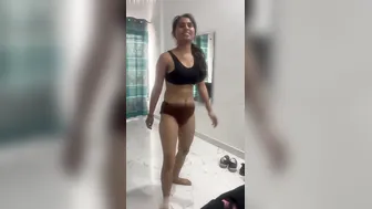 Desi Babe With Perfect Big Boobs Stripping Naked For Her Man