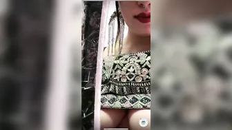 Influencer Babe Exposing Her Huge Natural Tits On Live Show