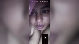 Dark Nipple GF Stripping Naked During Video Session