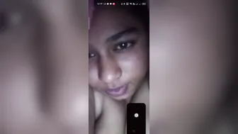 Dark Nipple GF Stripping Naked During Video Session
