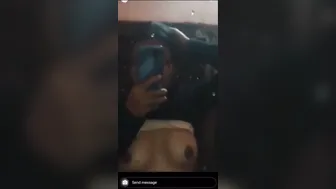 GF Stripping Topless In Changing Room Feeling Herself