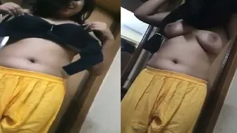 Shy GF Showing Her Tits Topless For First Time Ever