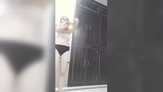 Young College Girl Doing Hot Striptease Showing Everything Naked