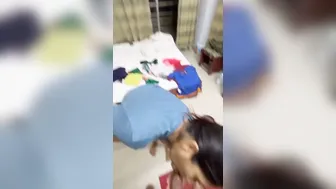 Cute Girl Showing Off Her Round Ass Before Giving Amazing Blowjob