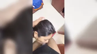 Cute Girl Showing Off Her Round Ass Before Giving Amazing Blowjob