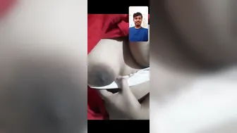 Busty Gf Showing Her Big Boobs On Video Call For Her Lover