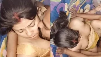 GF Getting Her Boobs Sucked Hard Fucking On The Bed