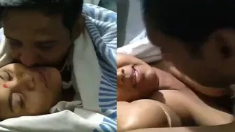 Mature Bhabhi Letting Her Lover Squeeze Her Boobs Under Covers