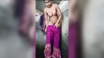 Village Girl Caught Pissing And Bathing In Outdoor Bathroom