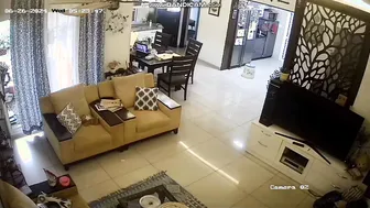 Village Girl Walking Around Completely Naked Caught On Security