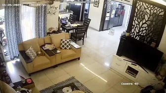 Village Girl Walking Around Completely Naked Caught On Security