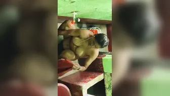 Neighbor Mom Caught Bathing Naked While Washing Her Clothes