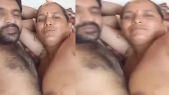 Mature Aunty Hugging Topless Showing Her Massive Boobs Online