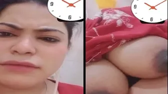 Lonely Wife Showing Massive Boobs To Her Lover On The Phone
