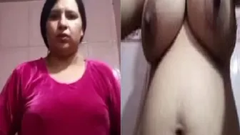Curvy Aunty Teasing Him Stripping Everything For The Camera