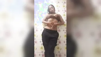Lifting Her Bra Up Exposing Those Perfect Small Titties For Me