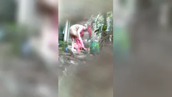 Curvy Neighbor Catching My Outdoor Bath Showing Off Thick Booty