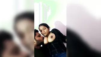 My Smoking Hot Gf Letting Me Suck Her Massive Natural Boobs