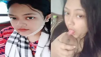 Village Girl Pleasing Herself While Licking Her Own Soft Boobs