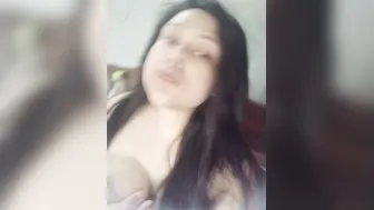 Village Girl Pleasing Herself While Licking Her Own Soft Boobs