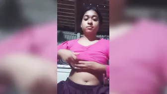 Village Babe Squeezing Her Big Natural Breasts In Topless Tease