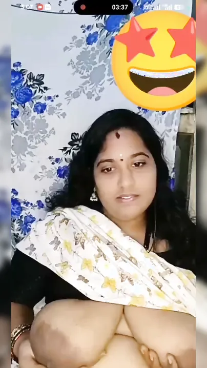 Telugu Bhabhi Squeezing Her Huge Melons On Camera For Me