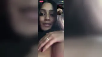 GF Flashing Her Massive Tits During Video Call Session