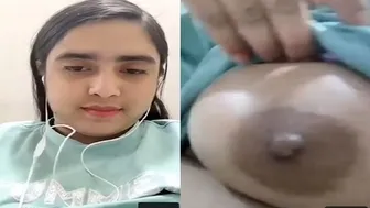 GF Teasing Lover On Call Flashing Her Massive Melons