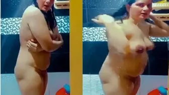 Husband Filming Wife Massive Wet Tits In The Shower
