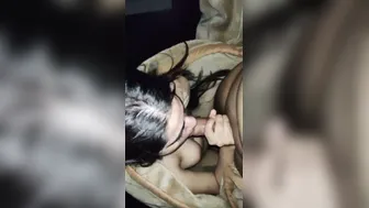 Gf Giving Her Man A Sneaky Blowjob Under The Blankets