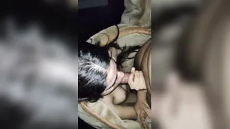 Gf Giving Her Man A Sneaky Blowjob Under The Blankets
