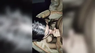 Gf Giving Her Man A Sneaky Blowjob Under The Blankets