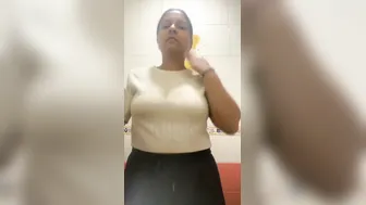 Busty GF Stripping Off Her Bra Revealing Tits
