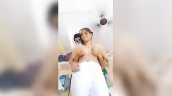 Wife Getting Her Tits Squeezed While Fucked From Behind