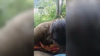 Village Slut On Her Knees Sucking Cock In The Woods