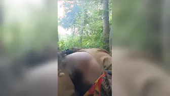 Village Slut On Her Knees Sucking Cock In The Woods