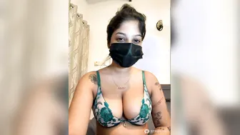 Tattooed Cam Girl Stripping Naked In Private Show