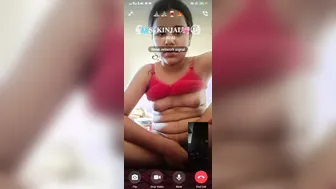 Tamil Girl Strips Red Bra Fingering Pussy During Video Call