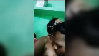 Husband Sucking His Village Wife's Tits In Leaked Mms