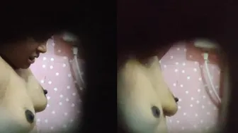 Spying On Her Bathing Through The Bathroom Wall Hole