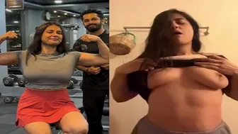 Fitness Babe Stripping Naked For Her Gym Trainer Guy