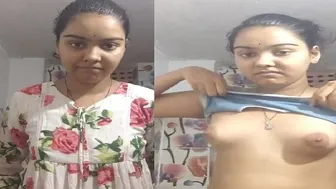 Cute GF Stripping Naked In Bathroom Showing All