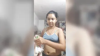 Cute GF Stripping Naked In Bathroom Showing All
