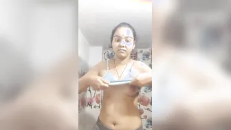 Cute GF Stripping Naked In Bathroom Showing All